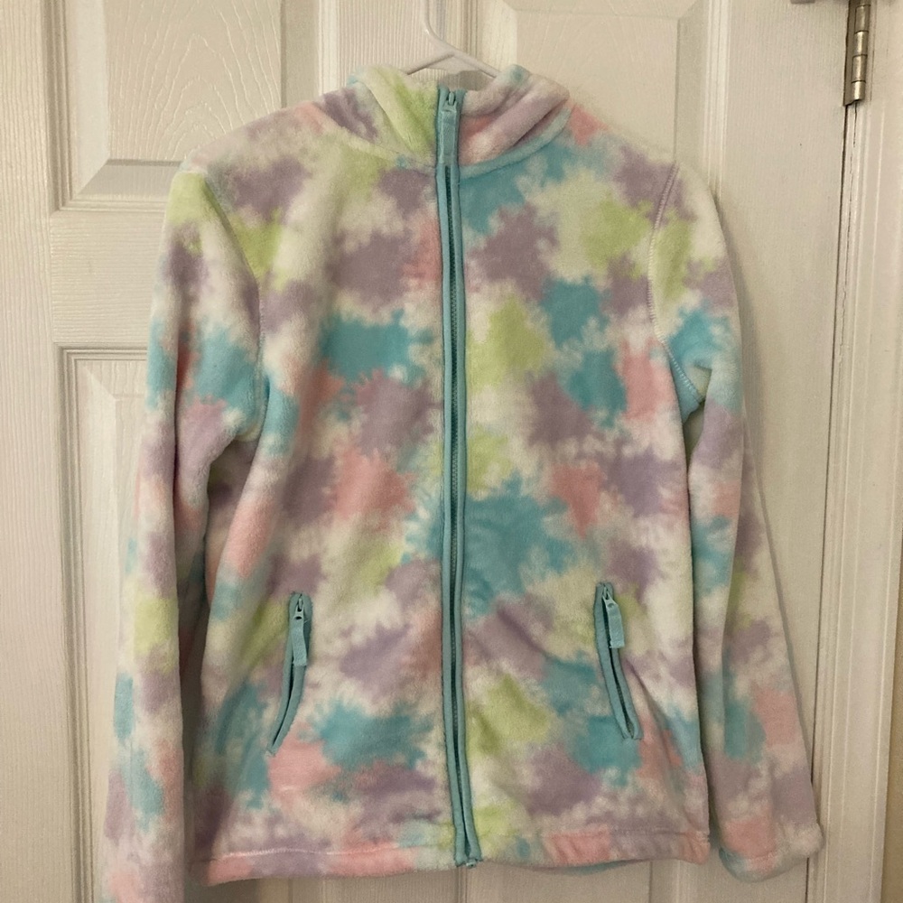 Lands' End Kids Pastel Tie-Dye Fleece Jacket